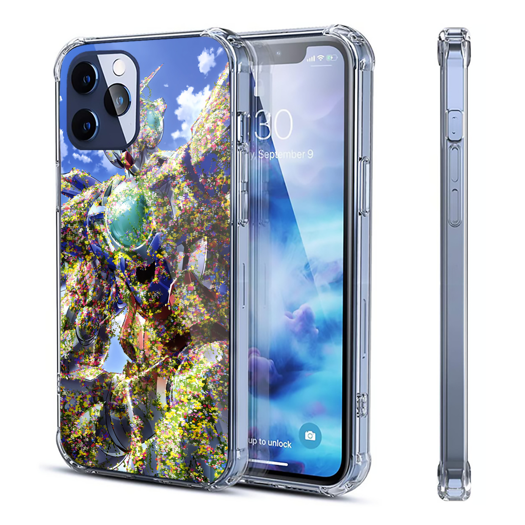 （画像用） 機動戦士ガンダム Mobile Suit Gundam 【iPhone 12シリーズ対応】透明スマホケース（クリアソフトケース）